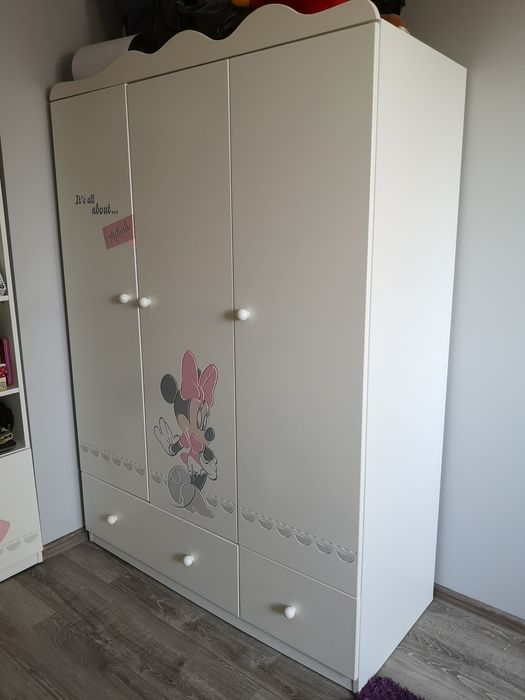 Meble zestaw meblik biały kolekcja minnie mouse regał szafa róż myszka