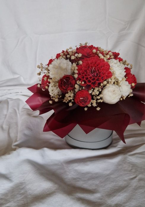 Bukiet kwiatów ze świec sojowych flowerbox candle