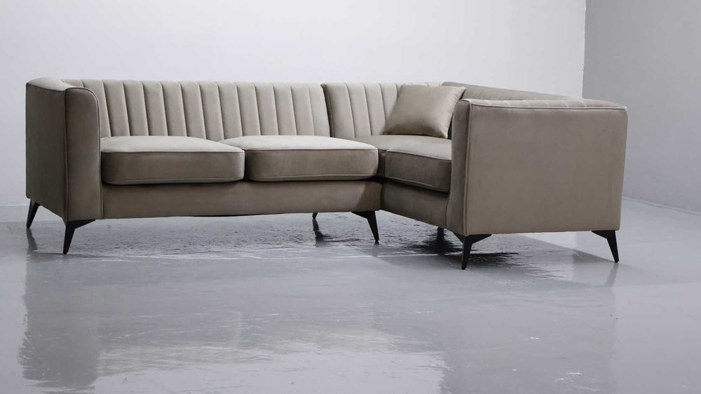 TŁL Narożnik nowoczesny design ciemny beż VELLUTO 3 MIKA kanapa sofa