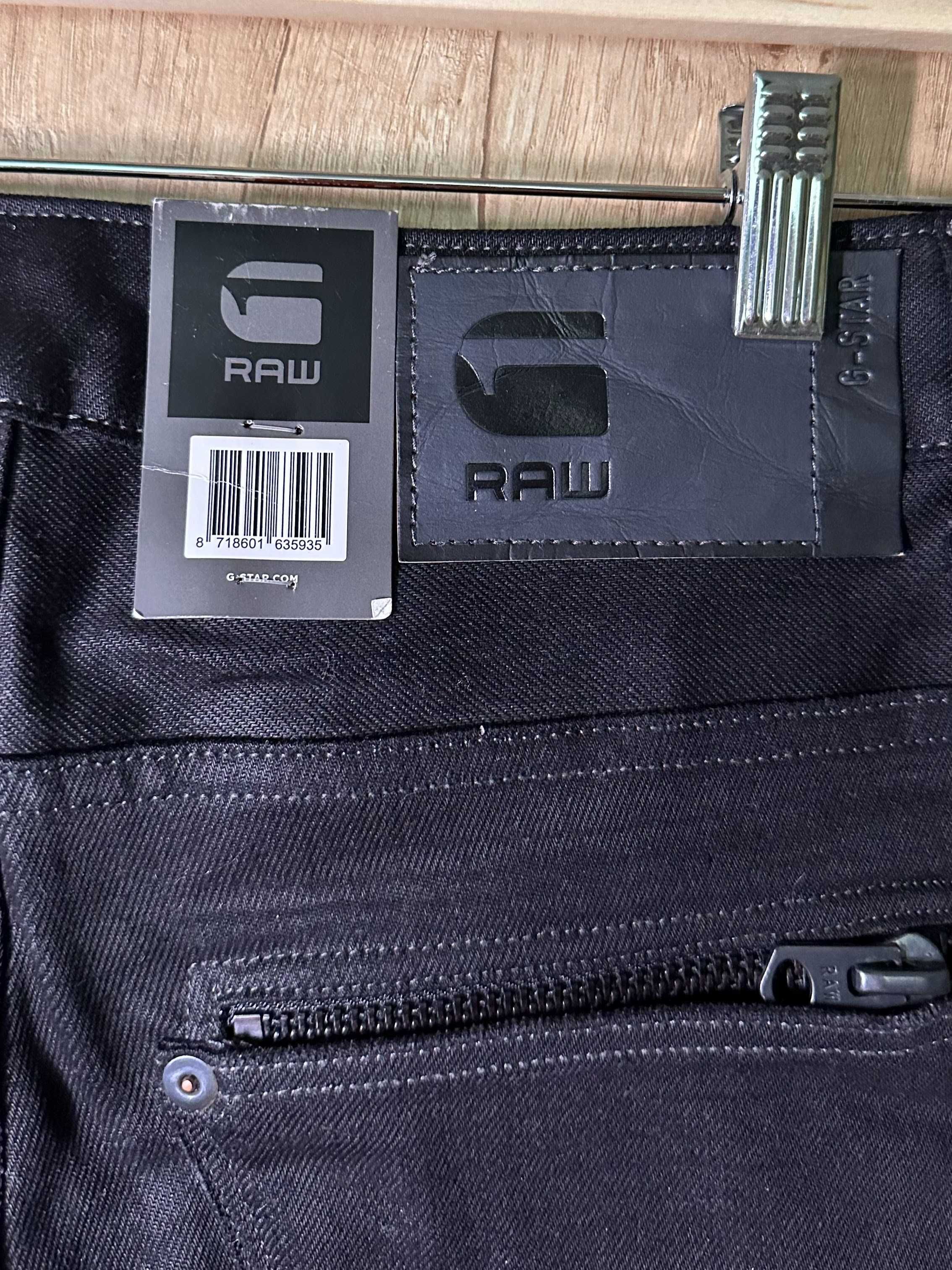 G-STAR RAW Attacc - nowe czarne jeansy woskowane W27 L30