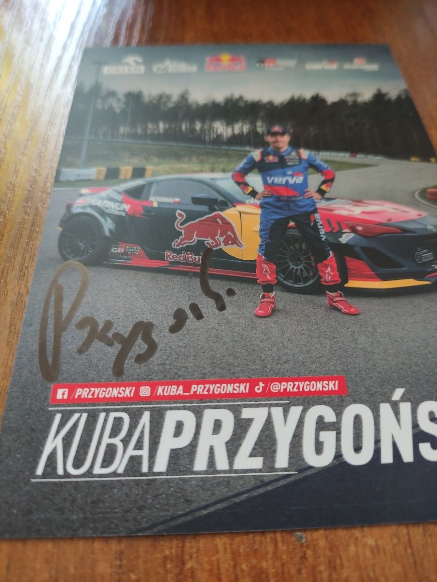 Autograf, podpis Jakub Kuba Przygoński Orlen Team Red Bull Kierowca PL