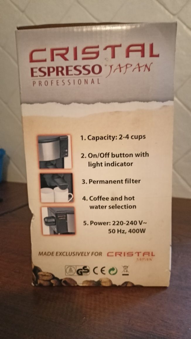 Express przelewowo-ciśnieniowy Cristal Espresso Japan