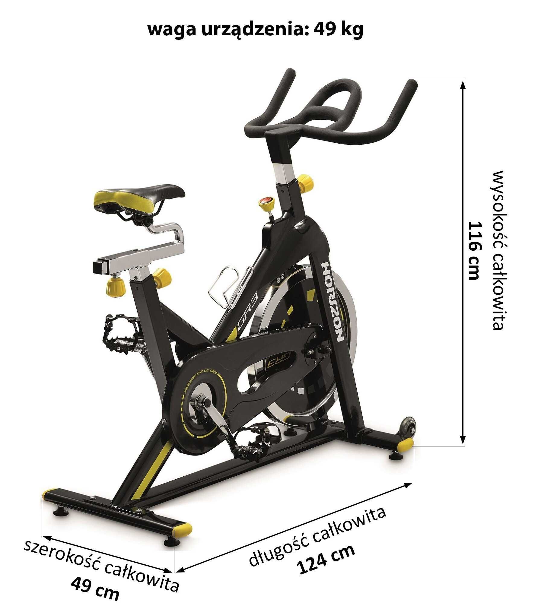 Rower spinningowy HORIZON FITNESS GR3 z wyświetlaczem LCD