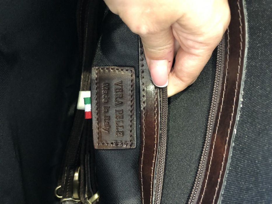 Кожаная сумка Сумка под ноутбук Портфель из натуральной кожи Италия