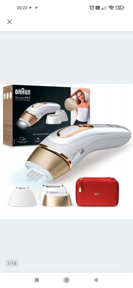 Braun Silk Expert Pro 5 Depilator + kosmetyczka OUTLET

Używany, niepe