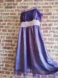Sukienka fioletowa strój przebranie księżniczka Zosia lalka