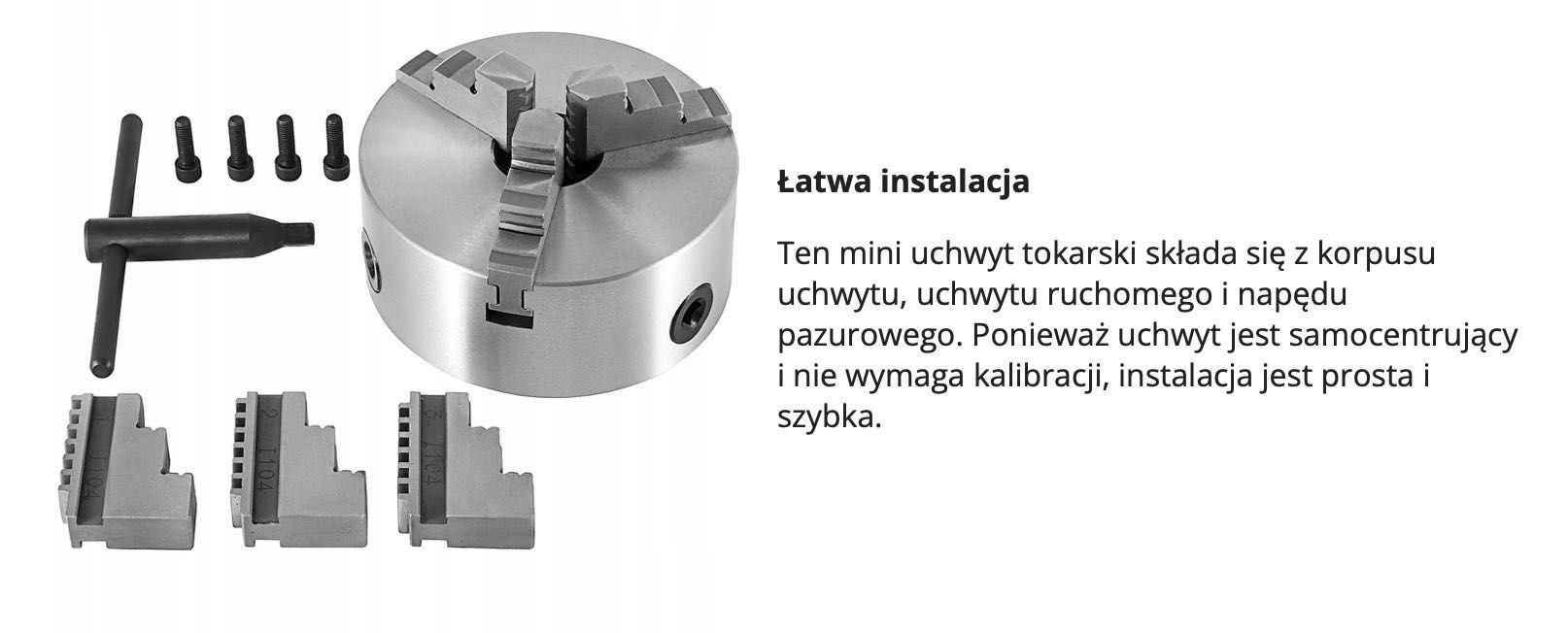 UCHWYT TOKARSKI 3 Szczękowy 100 mm Stal Hartowana Samocentrowanie