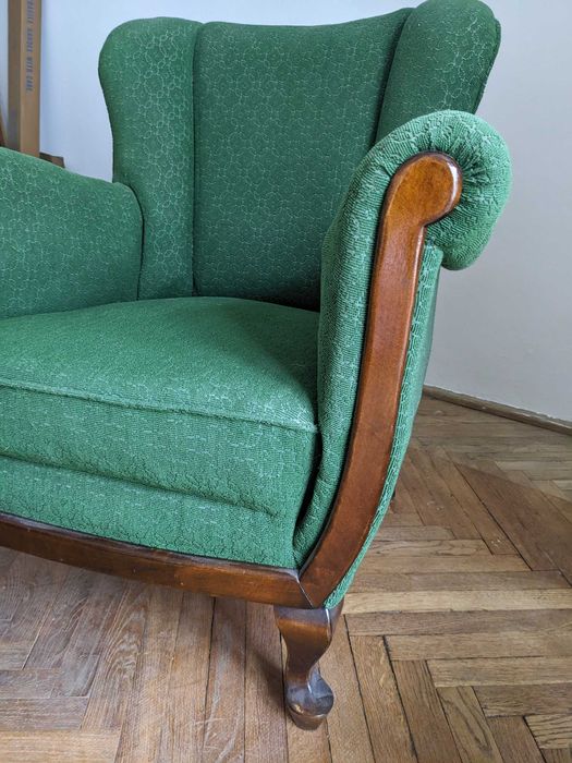 fotel retro do renowacji + podnóżek