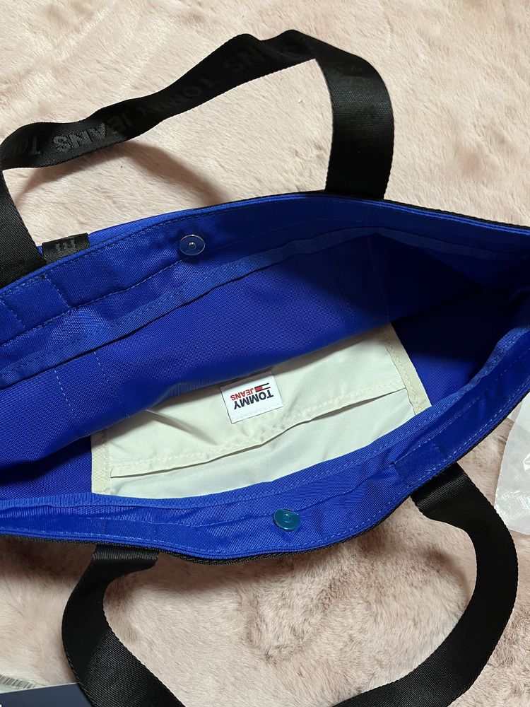 Tommy Hilfiger Jesns torba shopper szoperka niebieska Logo logowana