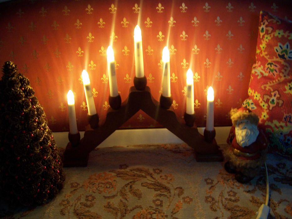 świecznik drewniany świąteczny