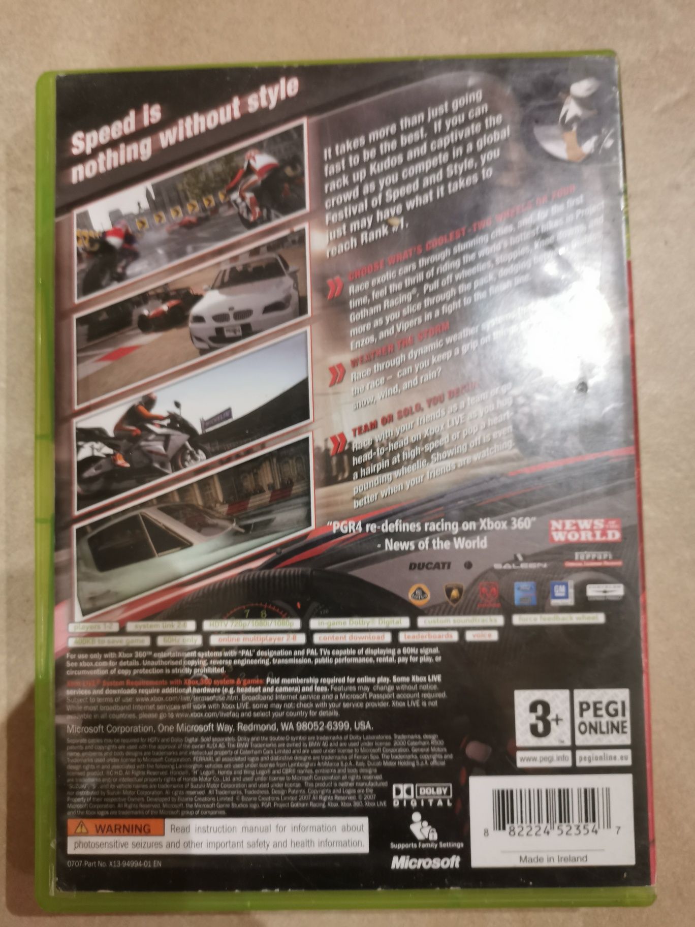 Projekt Gotham Racing PGR 4 Xbox 360