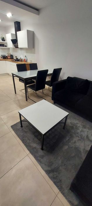 Stół biały szkło + stolik