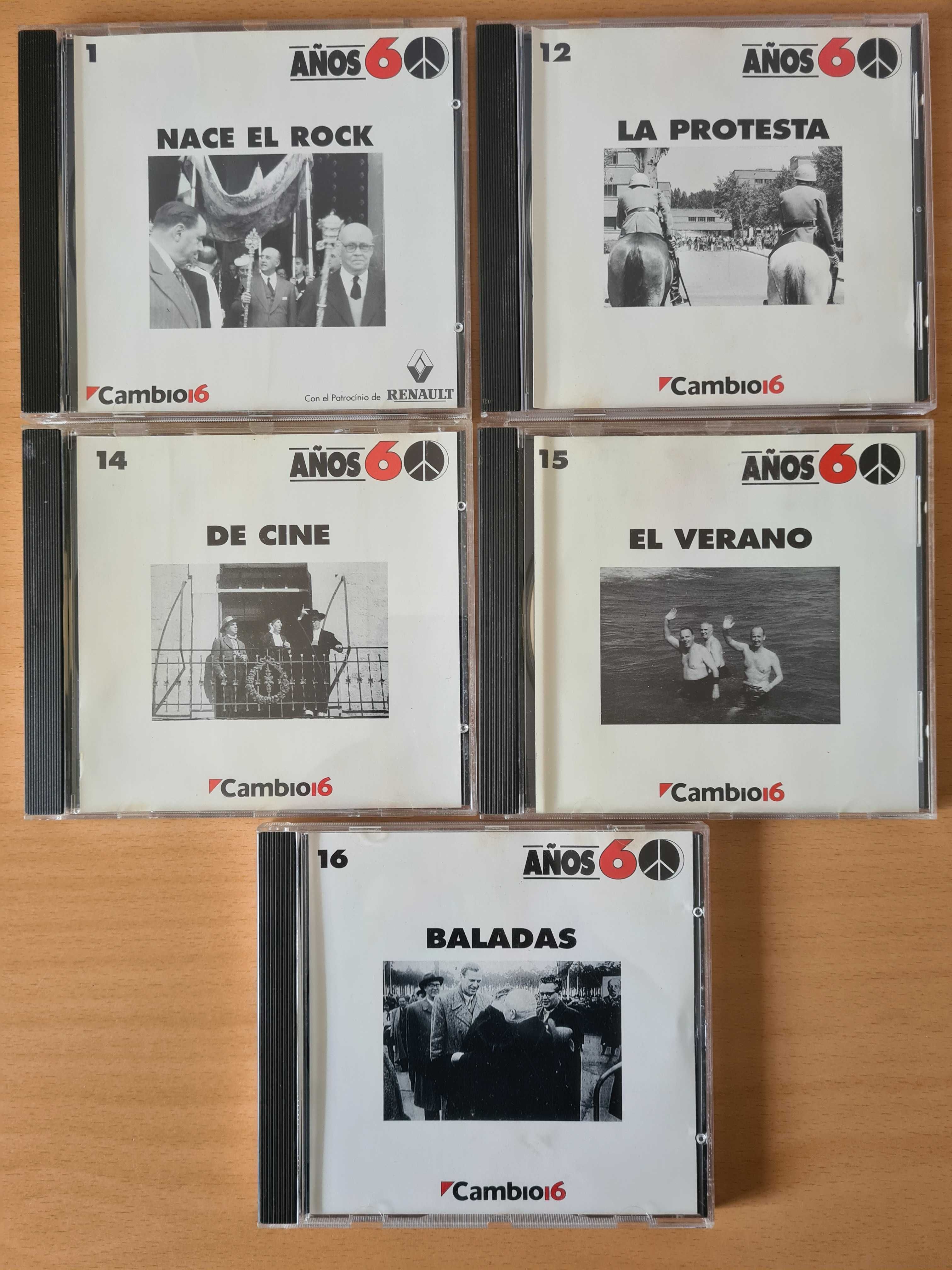 5 CDs audio com a coleção de música "Años 60"