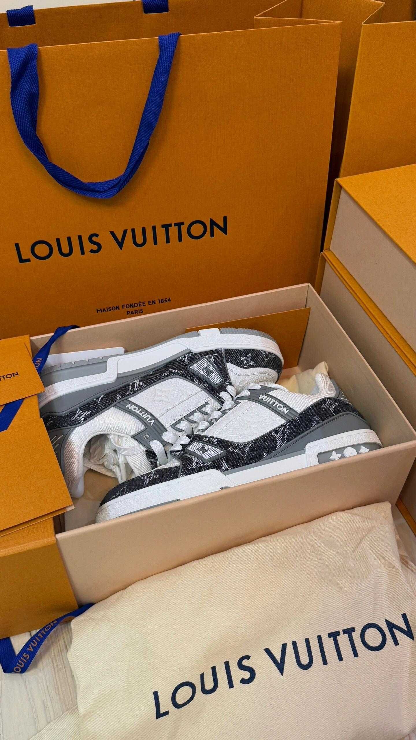 Louis Vuitton LowLvTrainerGrey Oryglnał Nowe Trampki Modny wybór 45