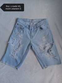 Spodenki jeans dżinsowe damskie jasne niebieskie szorty bermudy