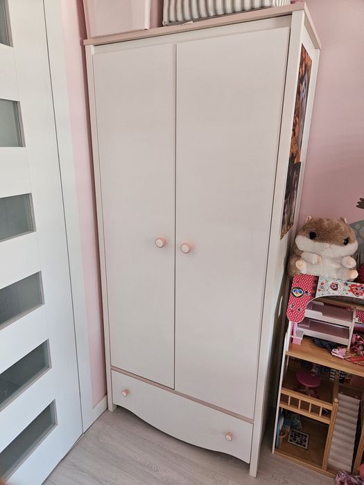 Sprzedam, komodę i szafę Agata meble MIA biały/róż