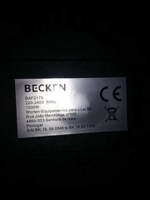 Fritadeira BECKEN BAF2173 (Baixo teor de gordura - 2.5 L) Para peças