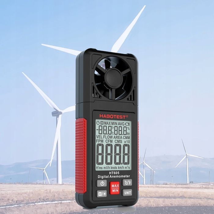 Anemometr Wiatromierz Miernik Siły Wiatru Prędkości Objętości I Temp