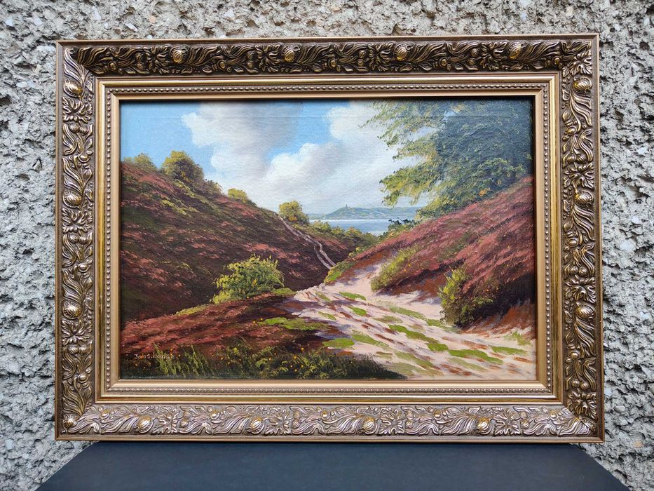 Droga nad zatoką, Johs. Lange, malarz duński 1. poł. XX w.