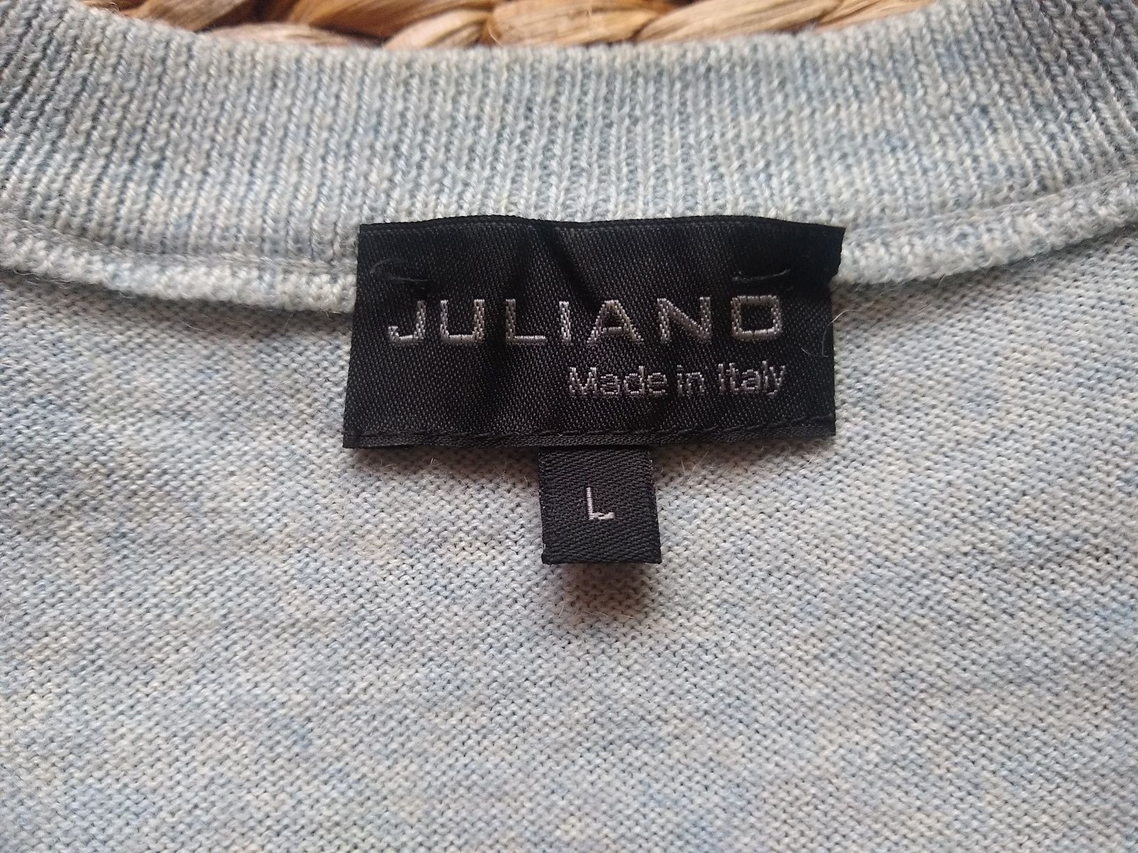 Juliano, Made in Italy, Elegancki męski sweter, 50% Merino