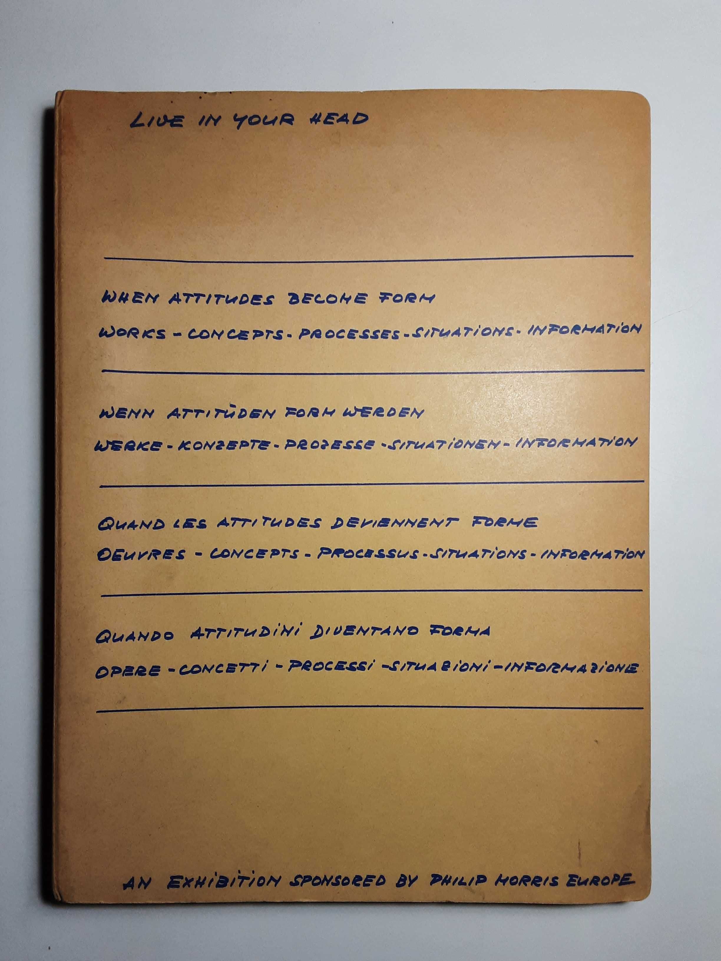 Live in Your Head - Kunsthalle Bern, 1969 - Importante Catálogo