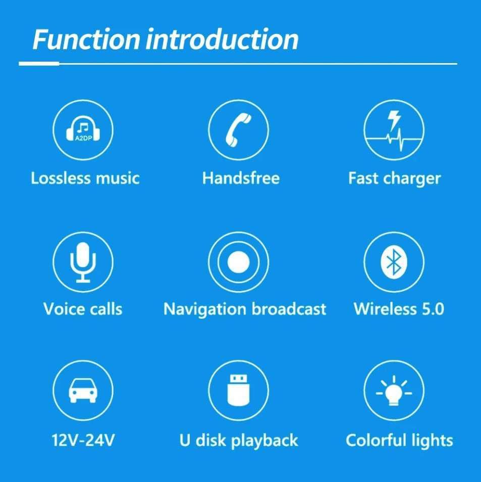 Transmiter audio FM MP3 BT szybka ładowarka 3.4A USB