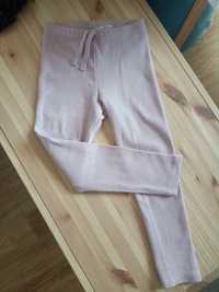 Różowe prążkowane legginsy Zara 110/116