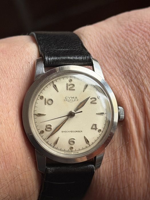 Cyma Triplex Shockabsorber, wymiary 34/41mm, piękny stan