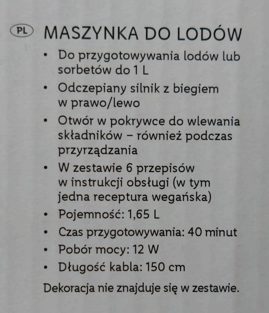 Maszynka do lodów SilverCrest nowa