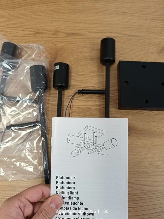 Lampa sufitowa Kwadratowa Czarny Mat