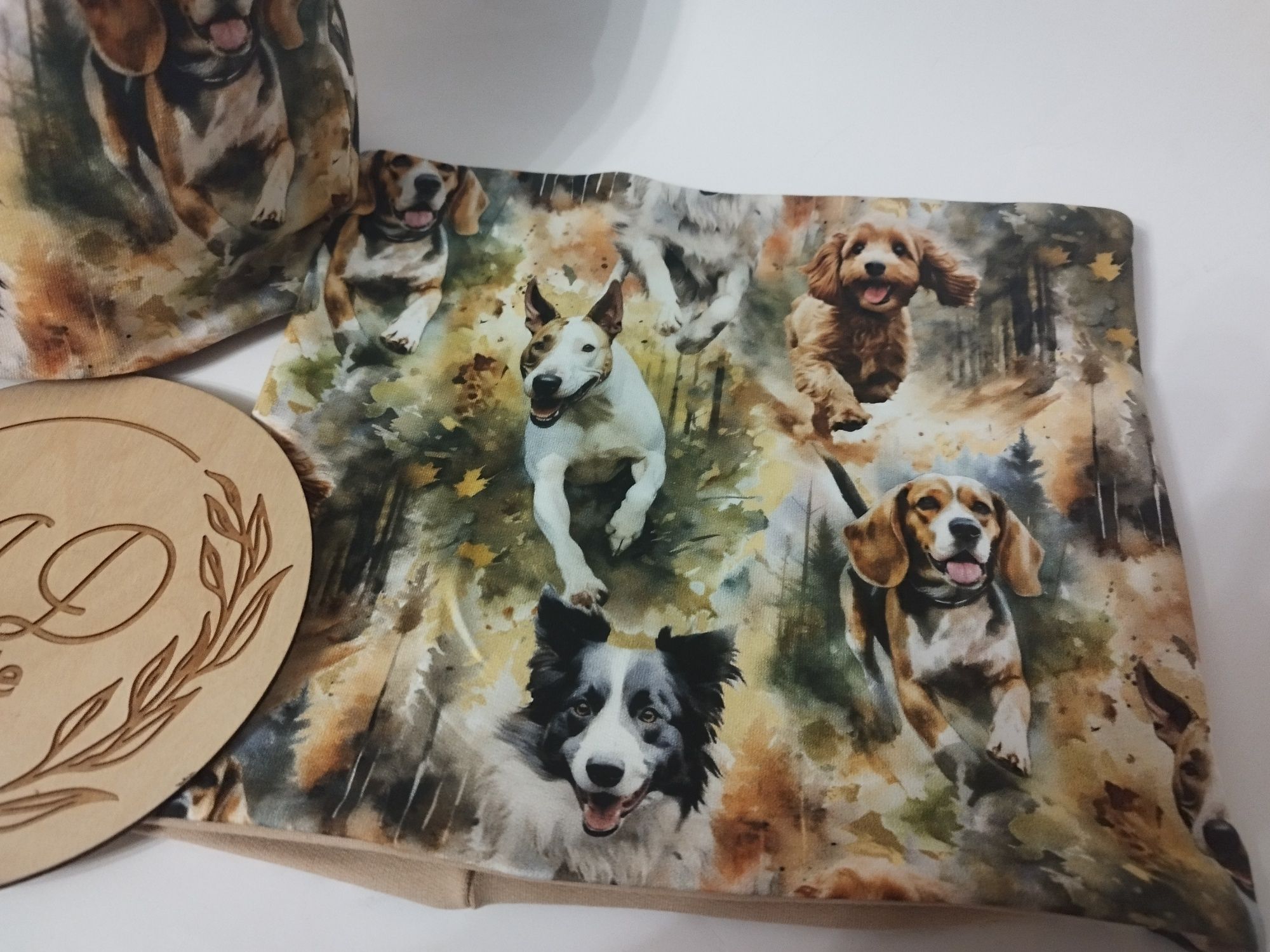 Komplet  czapka komin bawełniany Border Collie Beagle, Bulterier Pudel