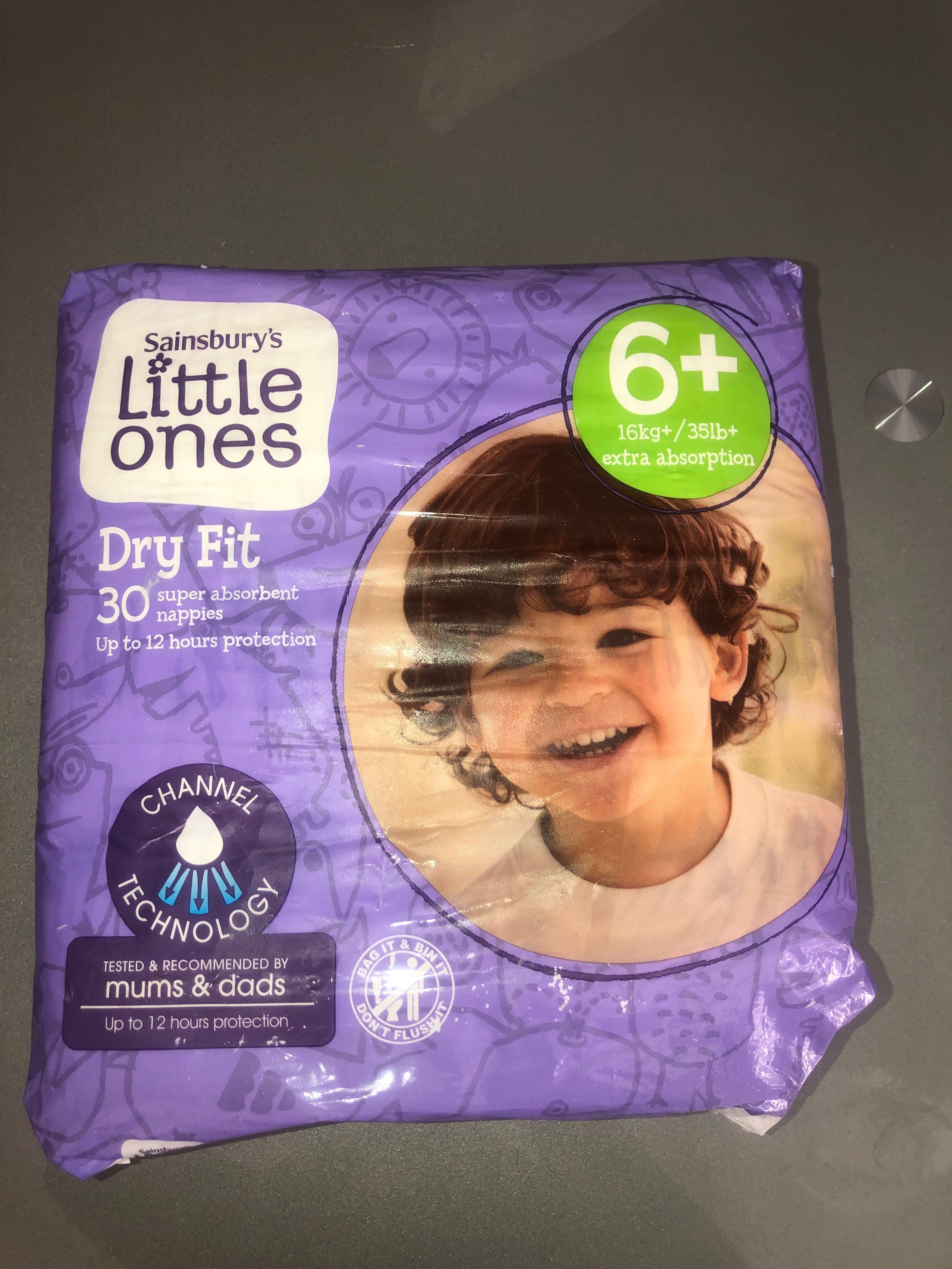 памперси подгузники sainsbury's little ones dry fit size 6+