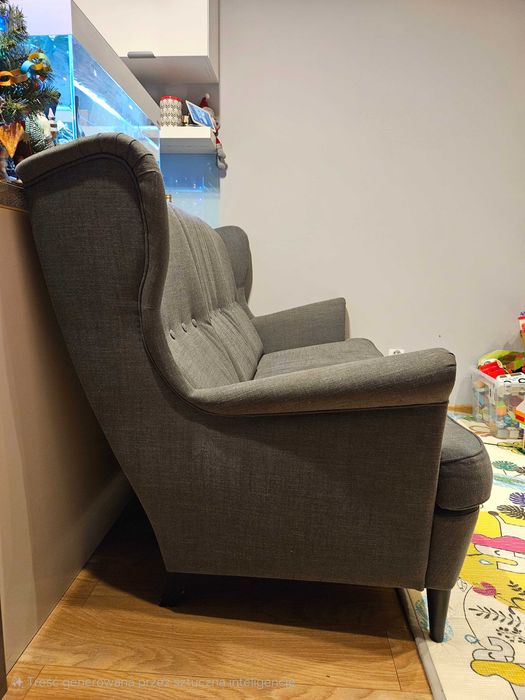 Sofa 3-osobowa IKEA STRANDMON kolor Nordvalla ciemnoszary