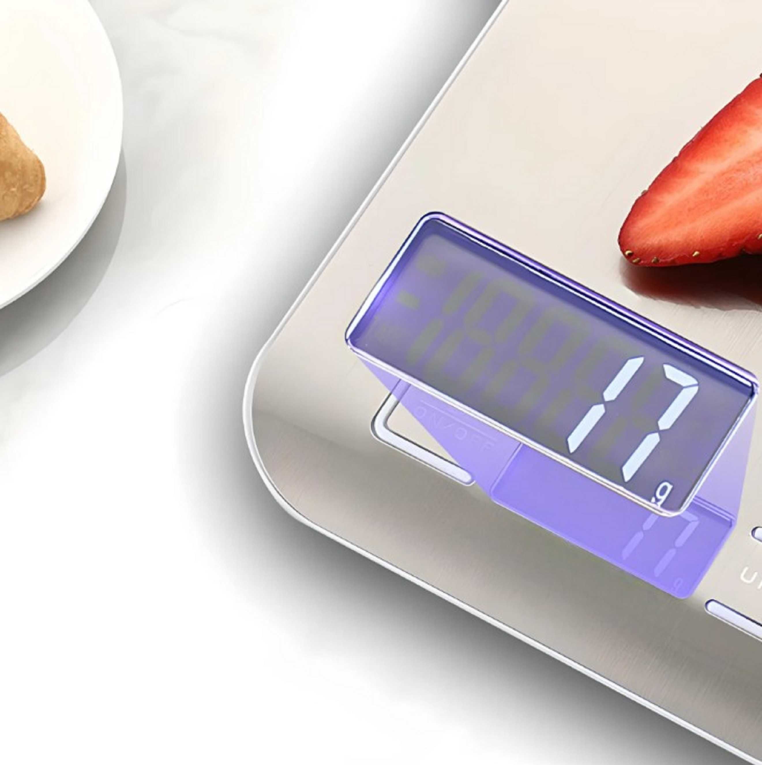 Cyfrowa waga kuchenna elektroniczna stal nierdzewna 10kg + baterie
