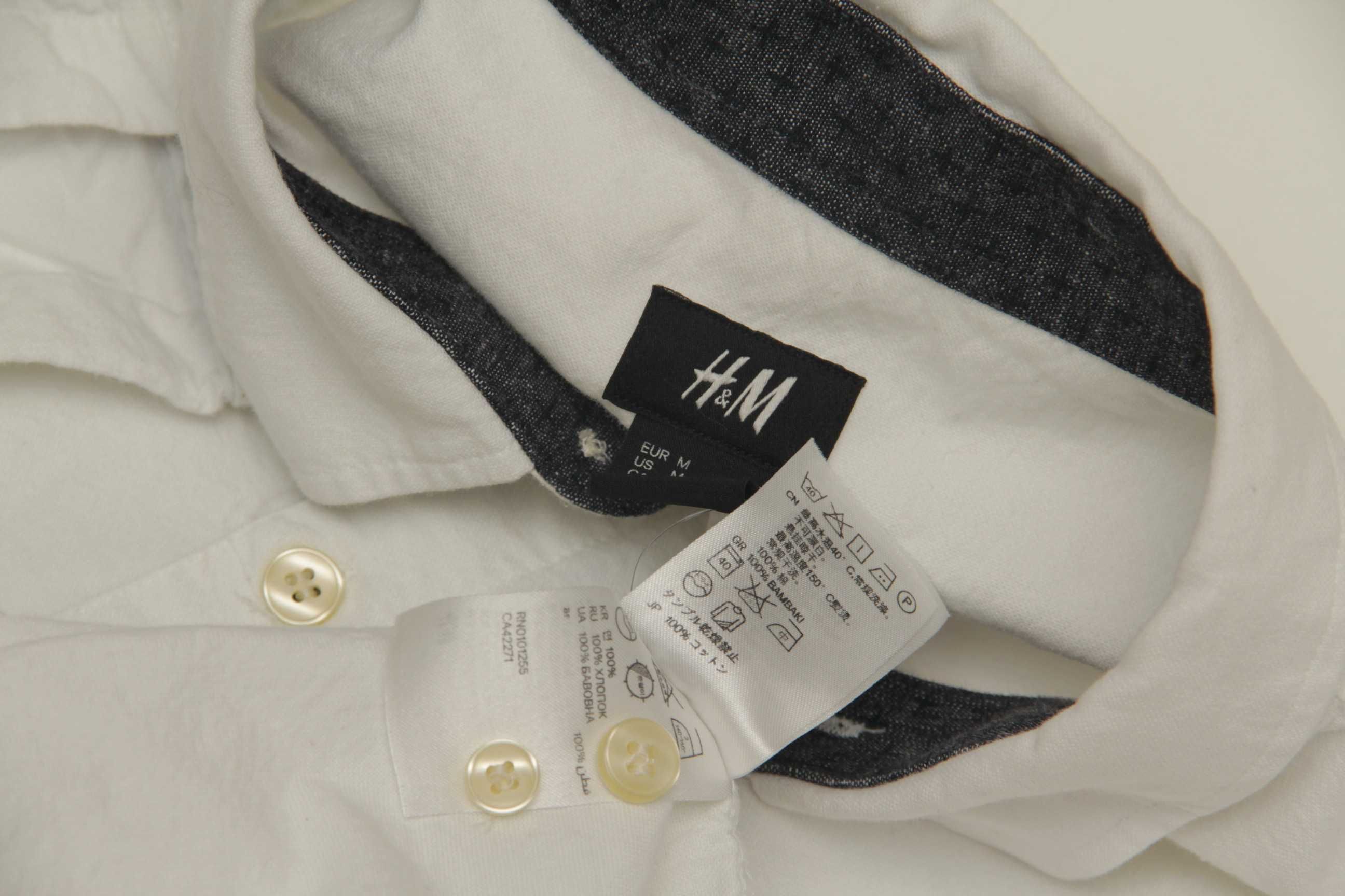 H&M рр M рубашка из хлопка контрастный карман