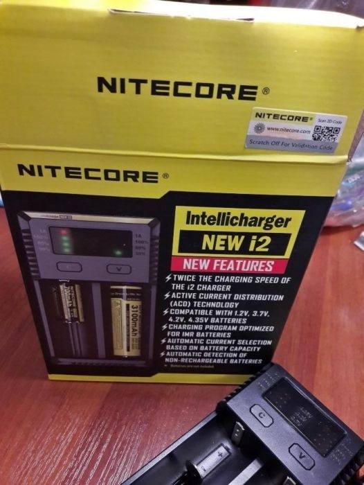 ОРИГИНАЛ Nitecore i2 зарядное устройство на 2 аккума NEW 18650 2*500мА