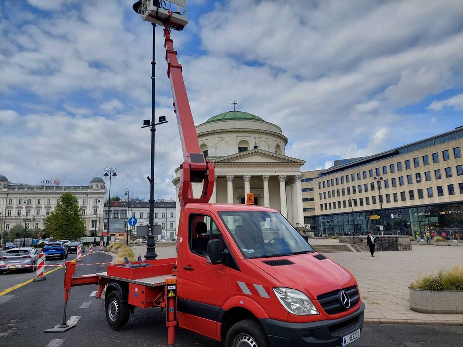 Wynajem podnośnik koszowy 22m,zwyżka, Warszawa//zielonausługa.pl//