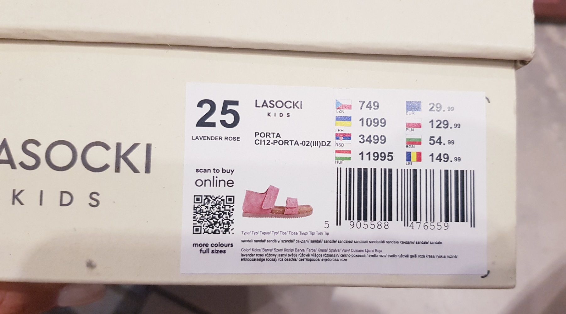 Sandałki skórzane dla dziewczynki Lasocki r.25