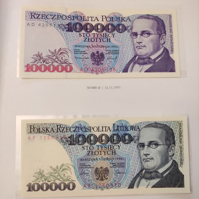 Banknot PRL 100000 zł stan UNC