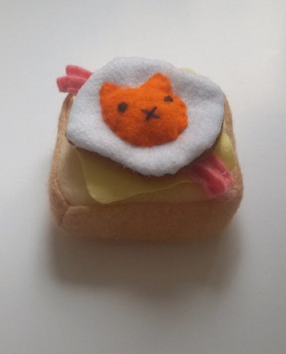 Przytulanka kawaii egg toast handmade