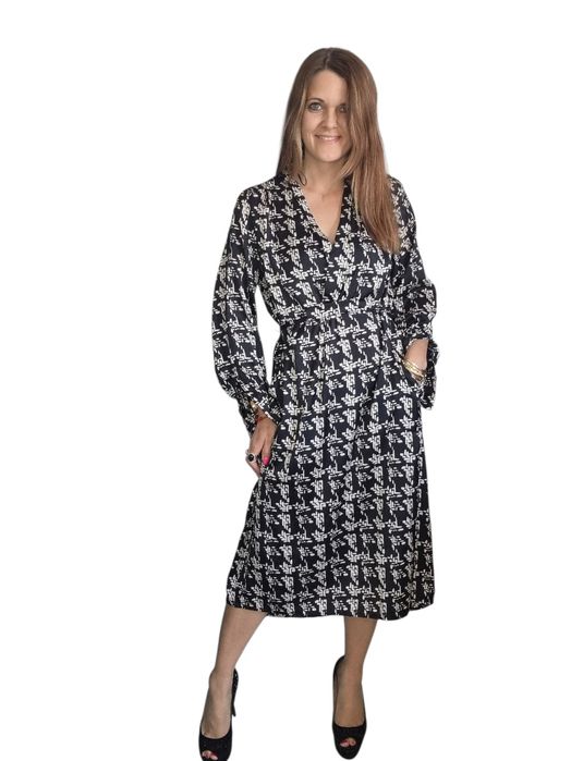 Oversizowa sukienka zara rozmiar xs/s 34/36 czarno bezowa