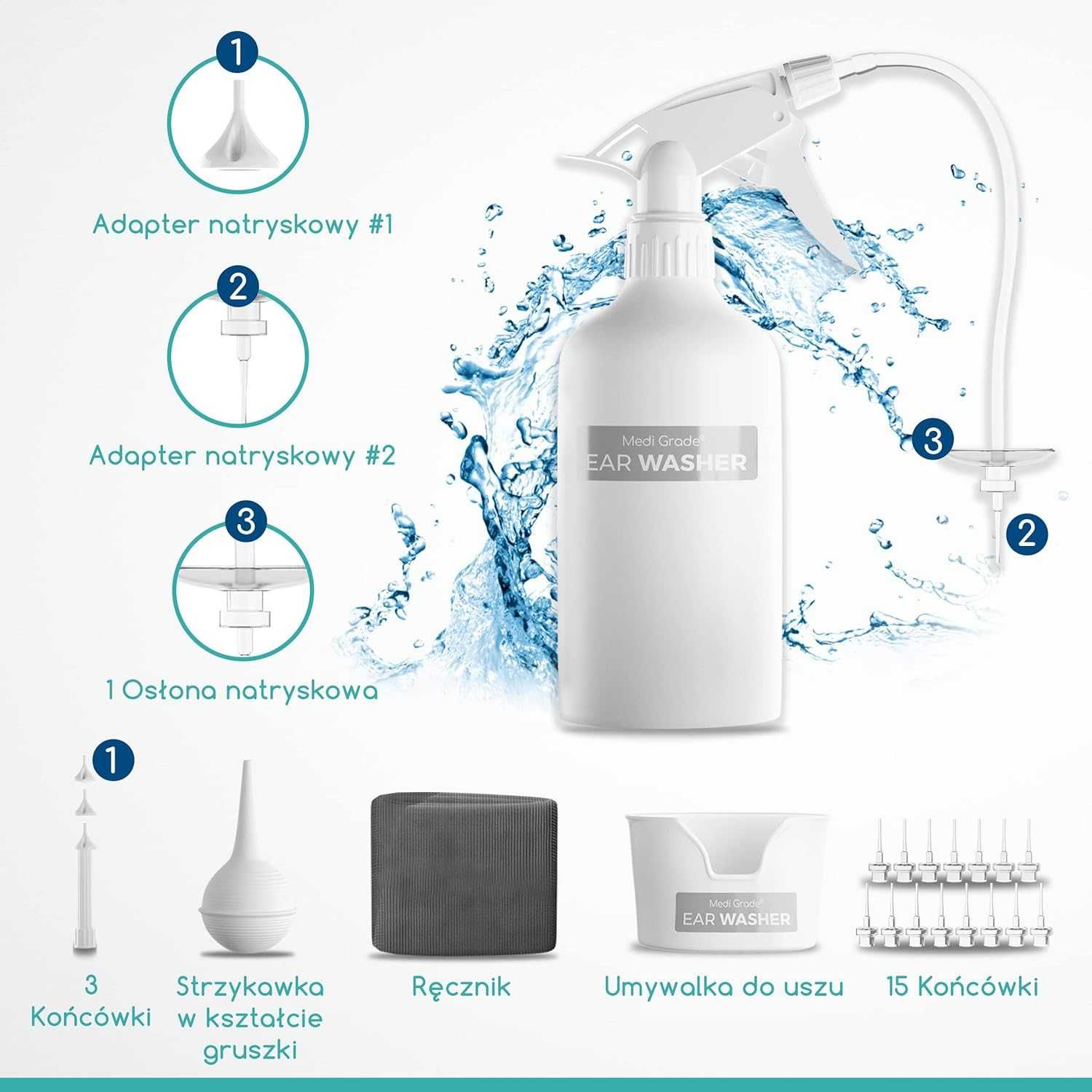Zestaw Do Czyszczenia Uszu 500ml Do Domowego Usuwania Woskowiny