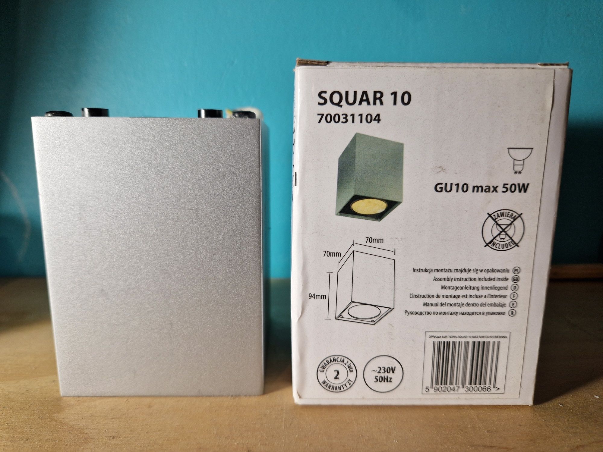 KASPA Squar 10 max 50W GU10 Srebrna