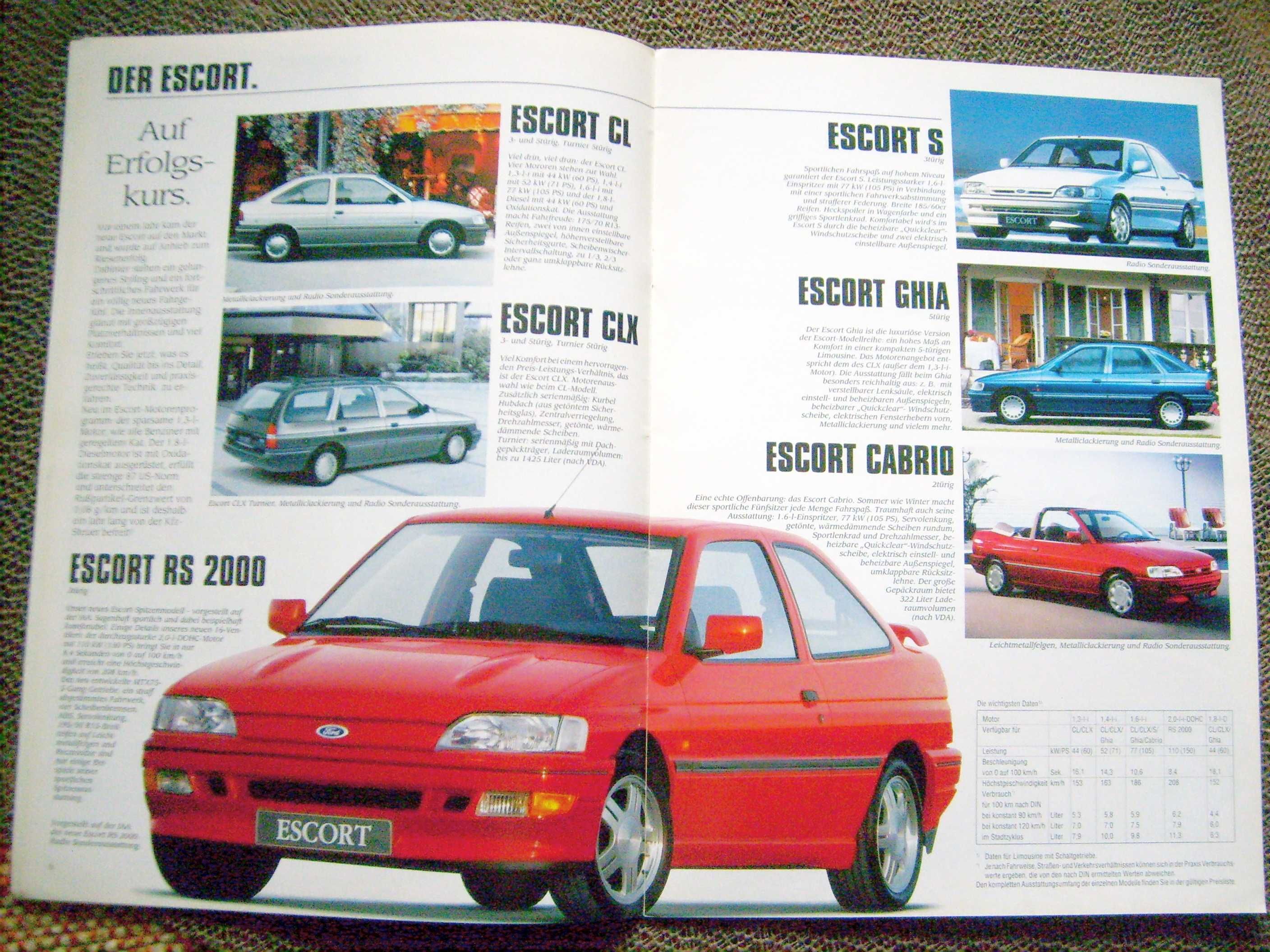 FORD PROGRAMM 1991 / prospekt Sierra Scorpio Escort Fiesta Probe. ..