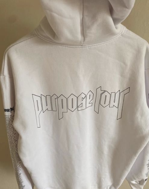 Biała bluza z kapturem Bieber Purpose Tour H&M