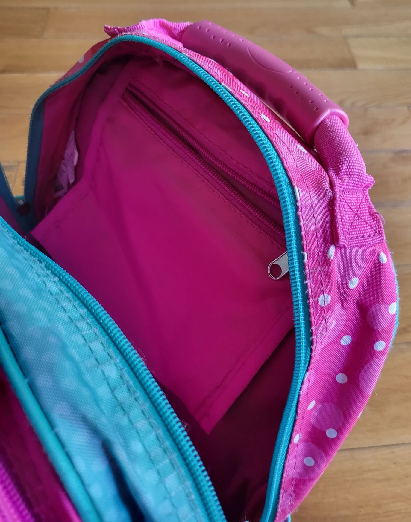 Plecak szkolny Myszka Mini różowy w kropki