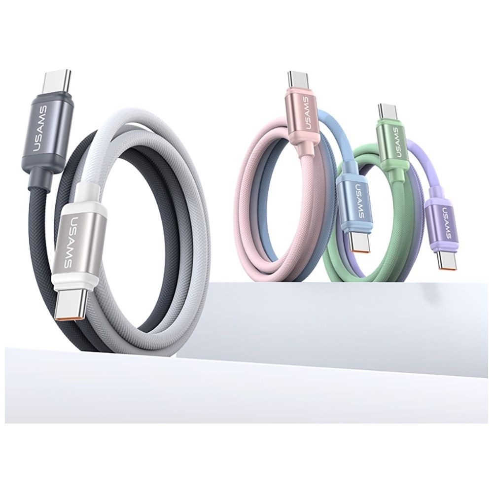 Kabel USAMS Bicolor Series SJ756 PD 60W  USB-C/USB-C 1.2m niebiesko