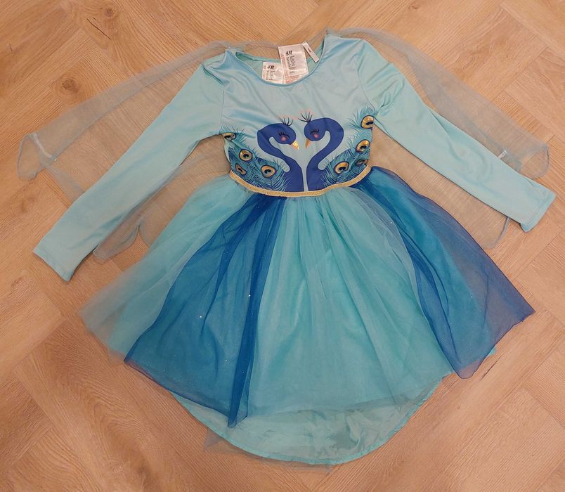 Strój Kostium Przebranie Pawia Paw tiulowa sukienka H&M 134 140