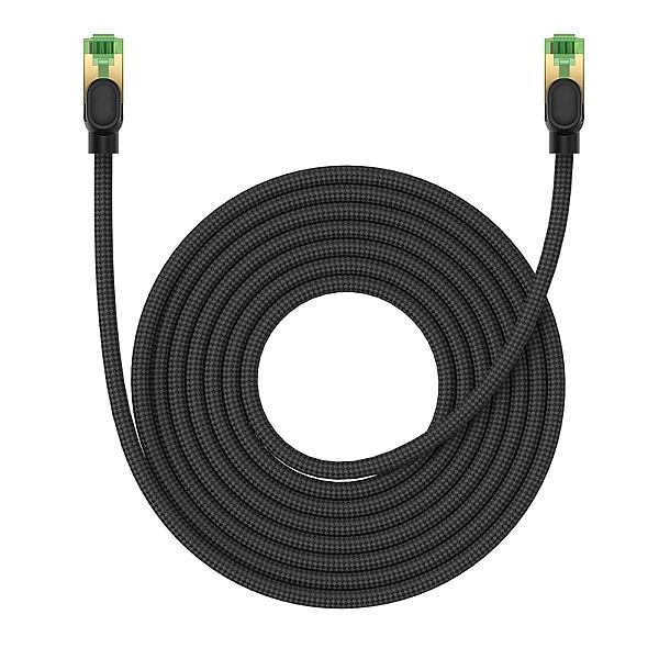 Baseus szybki kabel sieciowy RJ45 cat. 8/40Gbps 8m pleciony czarny