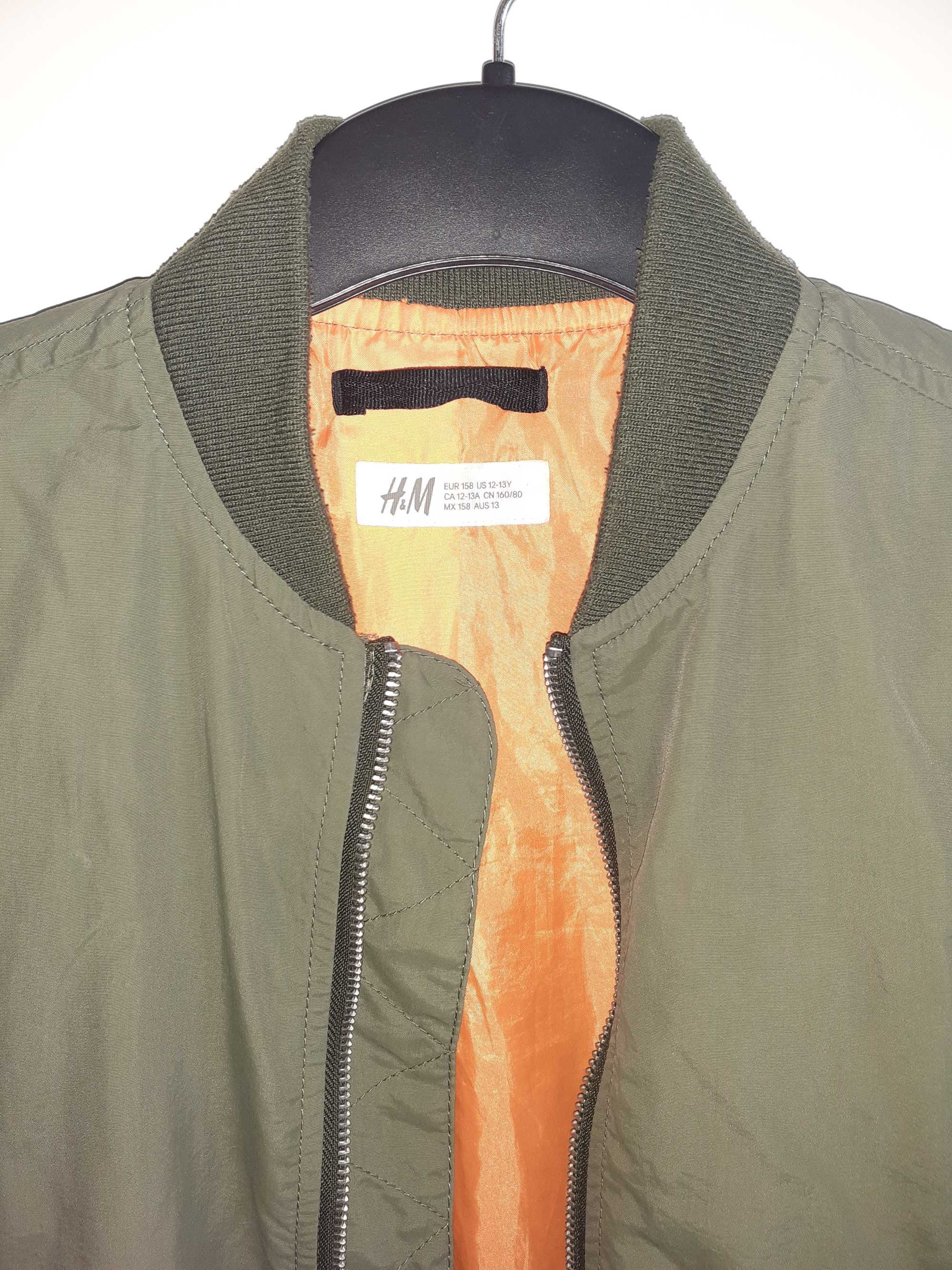 H&M ZARA wiosenna kurtka chłopięca bomberka wiatrówka khaki r 158